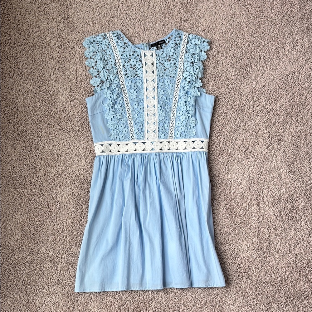 AQUA - Blue Lace Mini Dress